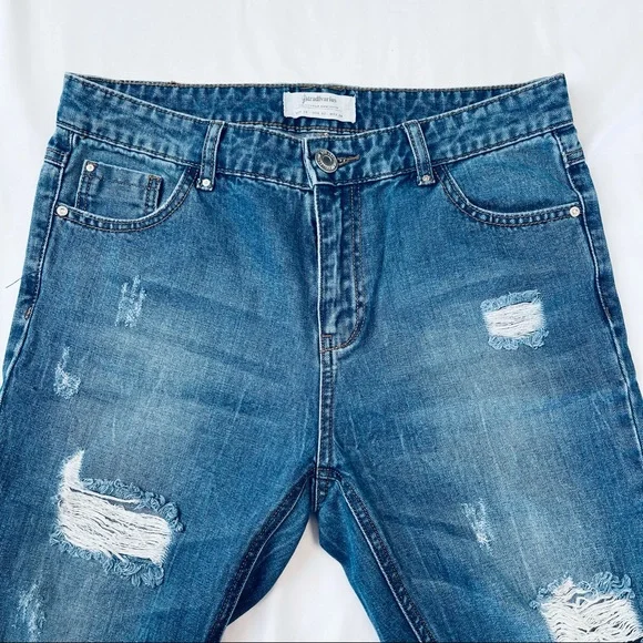 Stradivarius denim distressed jeans size 02‎ - Picture 3 of 9
